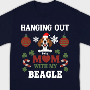 Custom Beagle Lover Tee – Hanging Out With My Beagle Christmas Shirt -89Prints