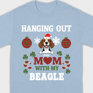 Custom Beagle Lover Tee – Hanging Out With My Beagle Christmas Shirt -89Prints