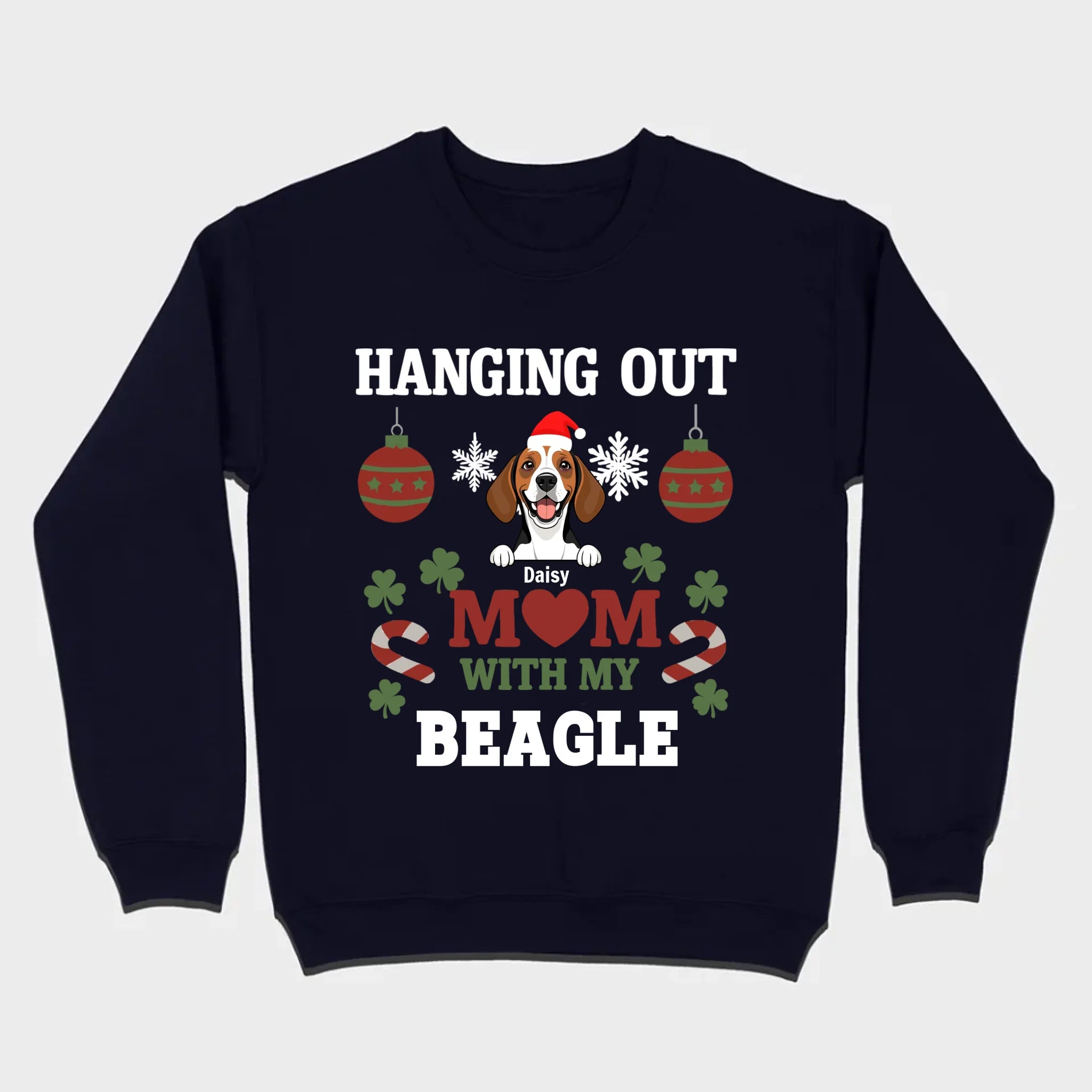 Custom Beagle Lover Tee – Hanging Out With My Beagle Christmas Shirt -89Prints