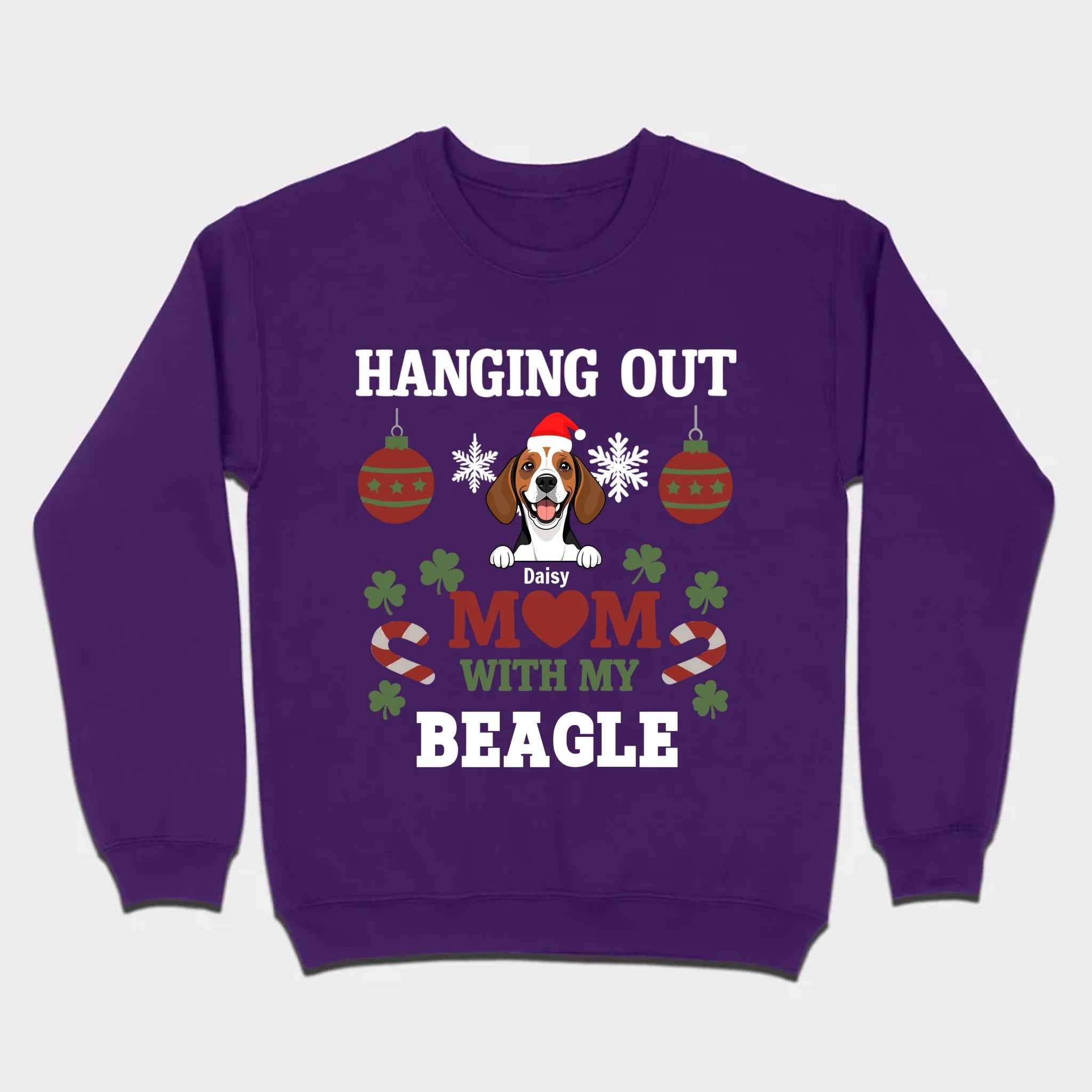 Custom Beagle Lover Tee – Hanging Out With My Beagle Christmas Shirt -89Prints