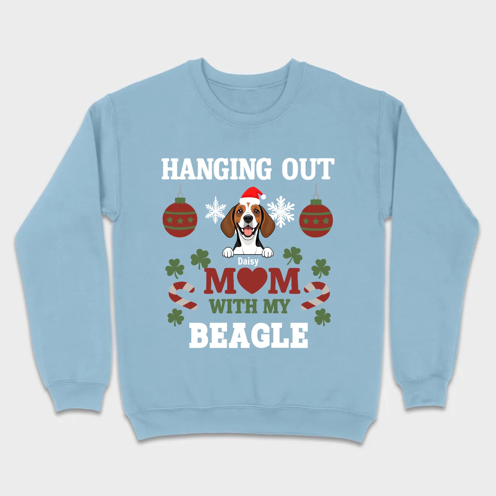 Custom Beagle Lover Tee – Hanging Out With My Beagle Christmas Shirt -89Prints