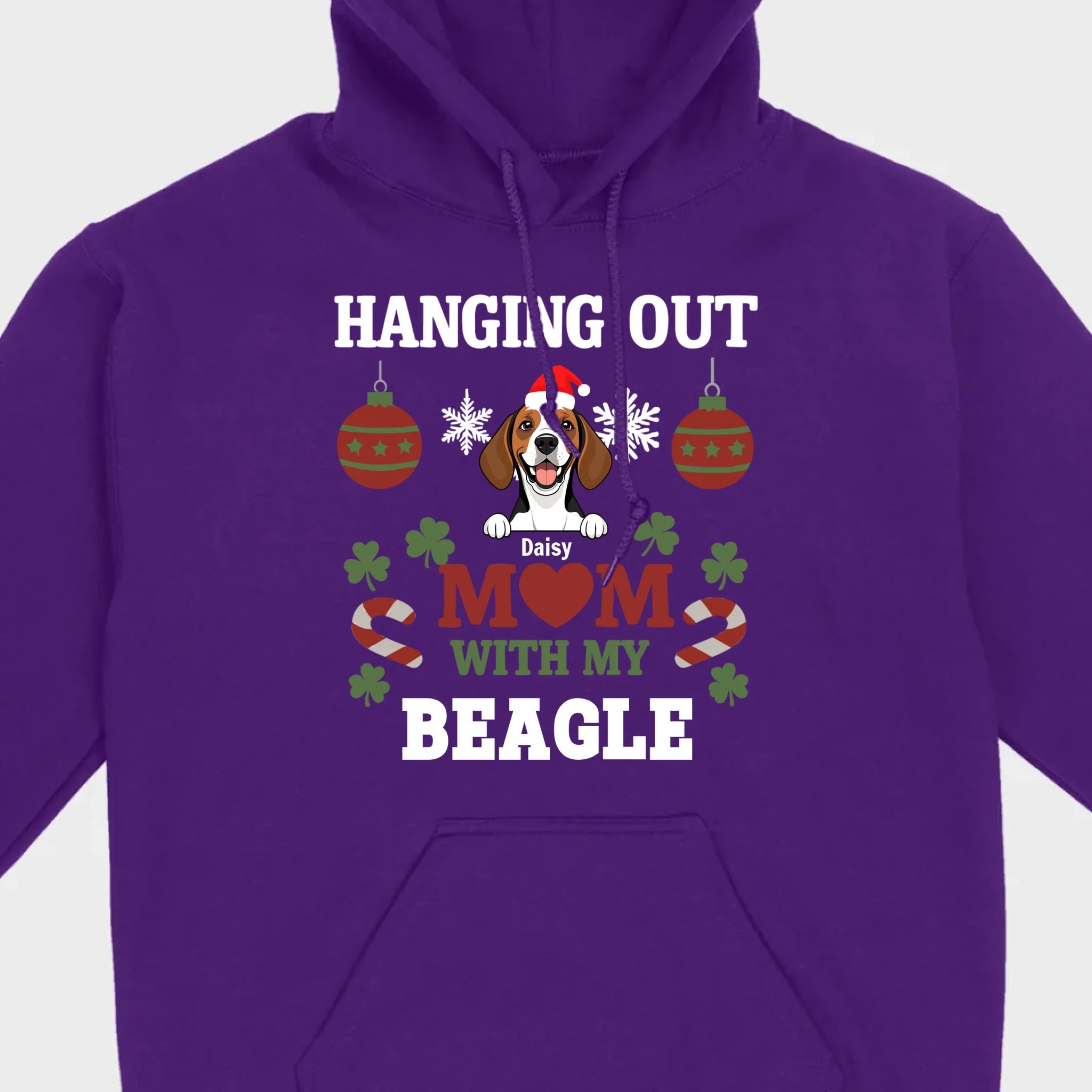Custom Beagle Lover Tee – Hanging Out With My Beagle Christmas Shirt -89Prints