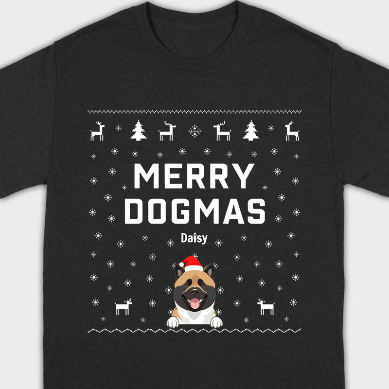 Funny Holiday Dog Shirt – Merry Dogmas Christmas Tee - 89Prints