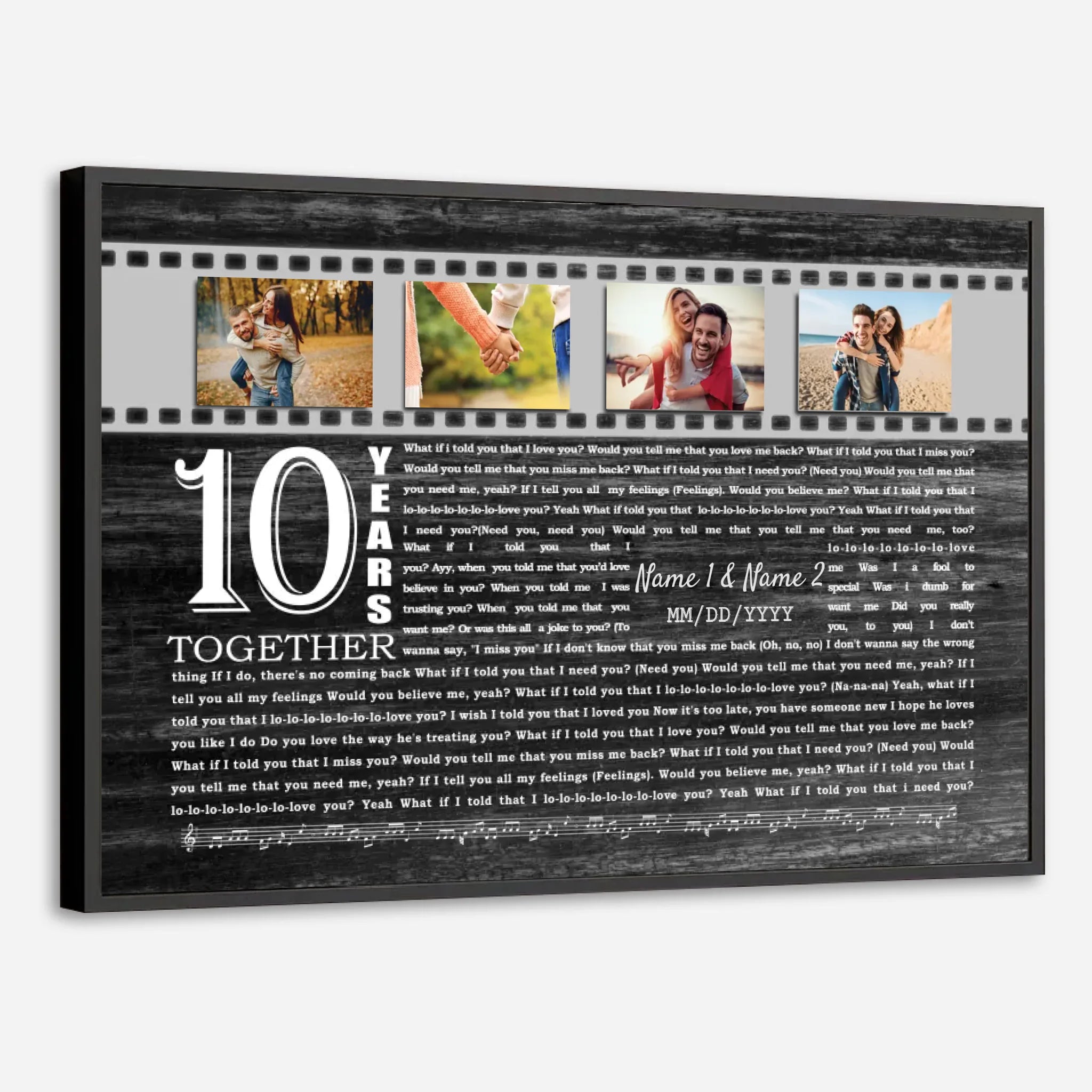 10 Year Together Anniversary Poster – A Meaningful Gift to Celebrate Your Journey - 89Prints