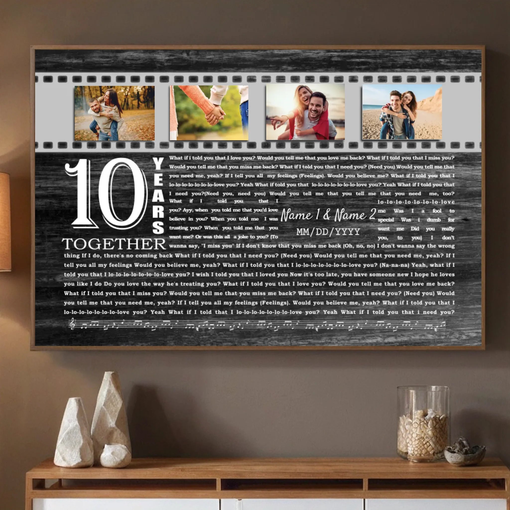 10 Year Together Anniversary Poster – A Meaningful Gift to Celebrate Your Journey - 89Prints