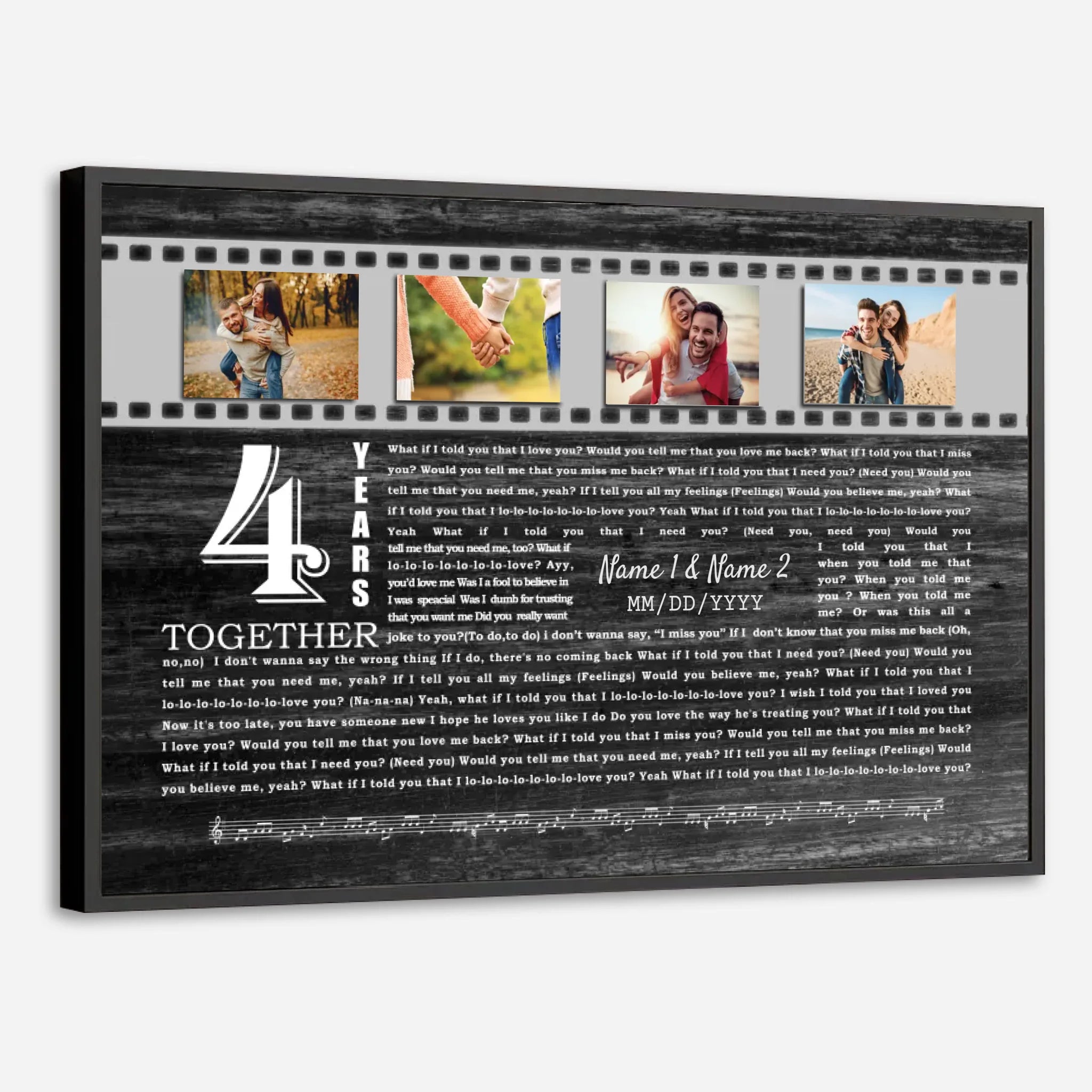 Your 4 Year Anniversary Poster – Personalized Gifts to Celebrate Love and Memories - 89Prints