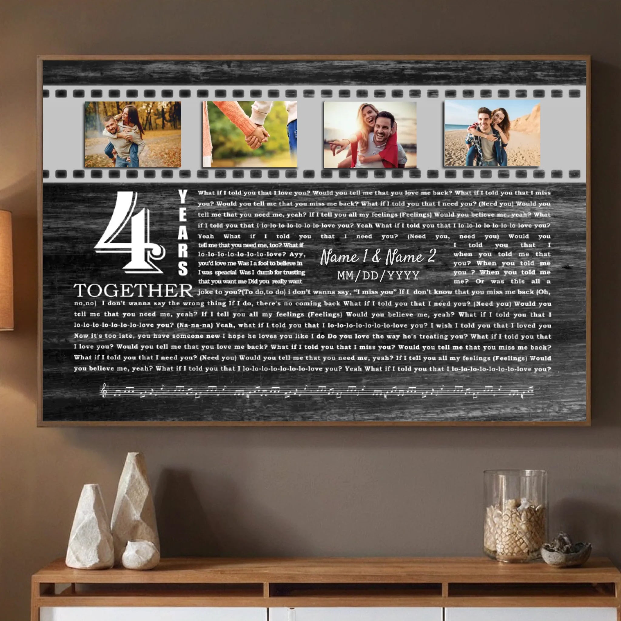 Your 4 Year Anniversary Poster – Personalized Gifts to Celebrate Love and Memories - 89Prints