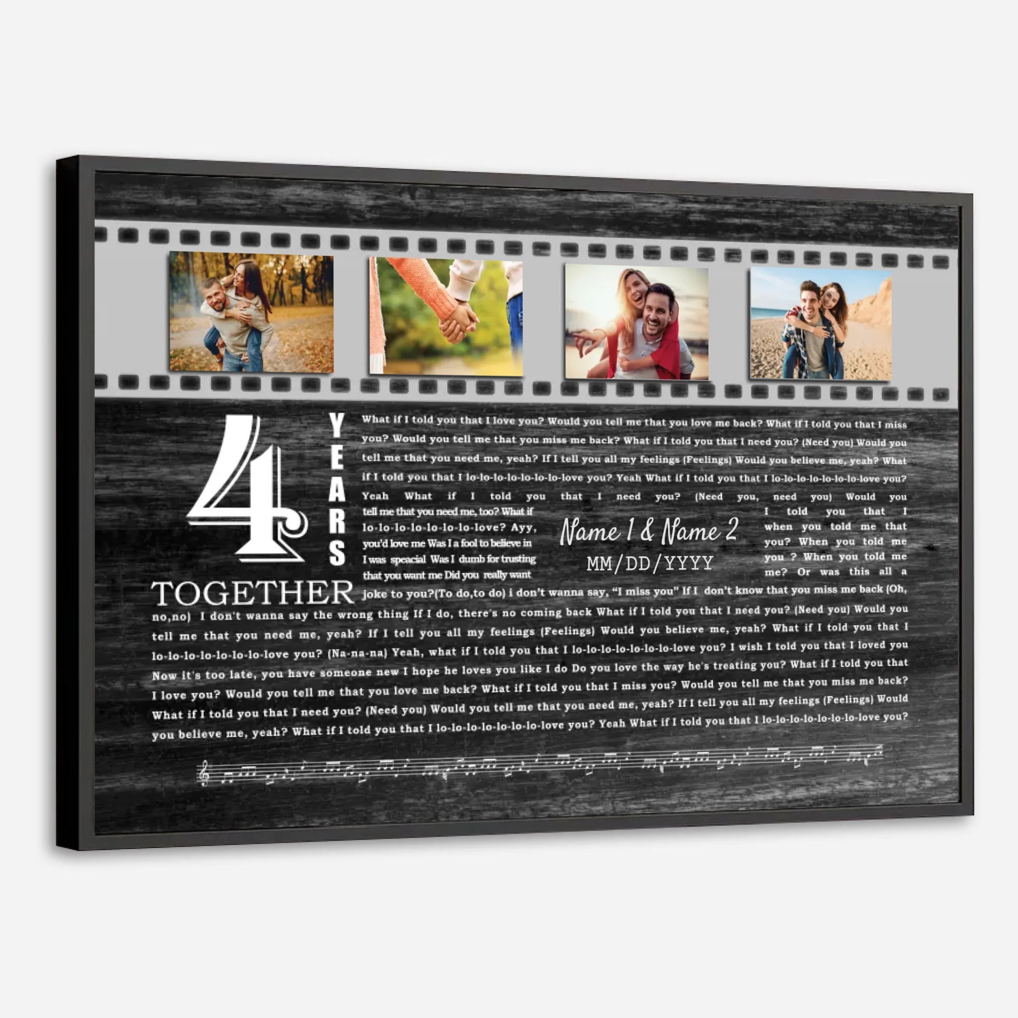 Your 4 Year Anniversary Poster – Personalized Gifts to Celebrate Love and Memories - 89Prints