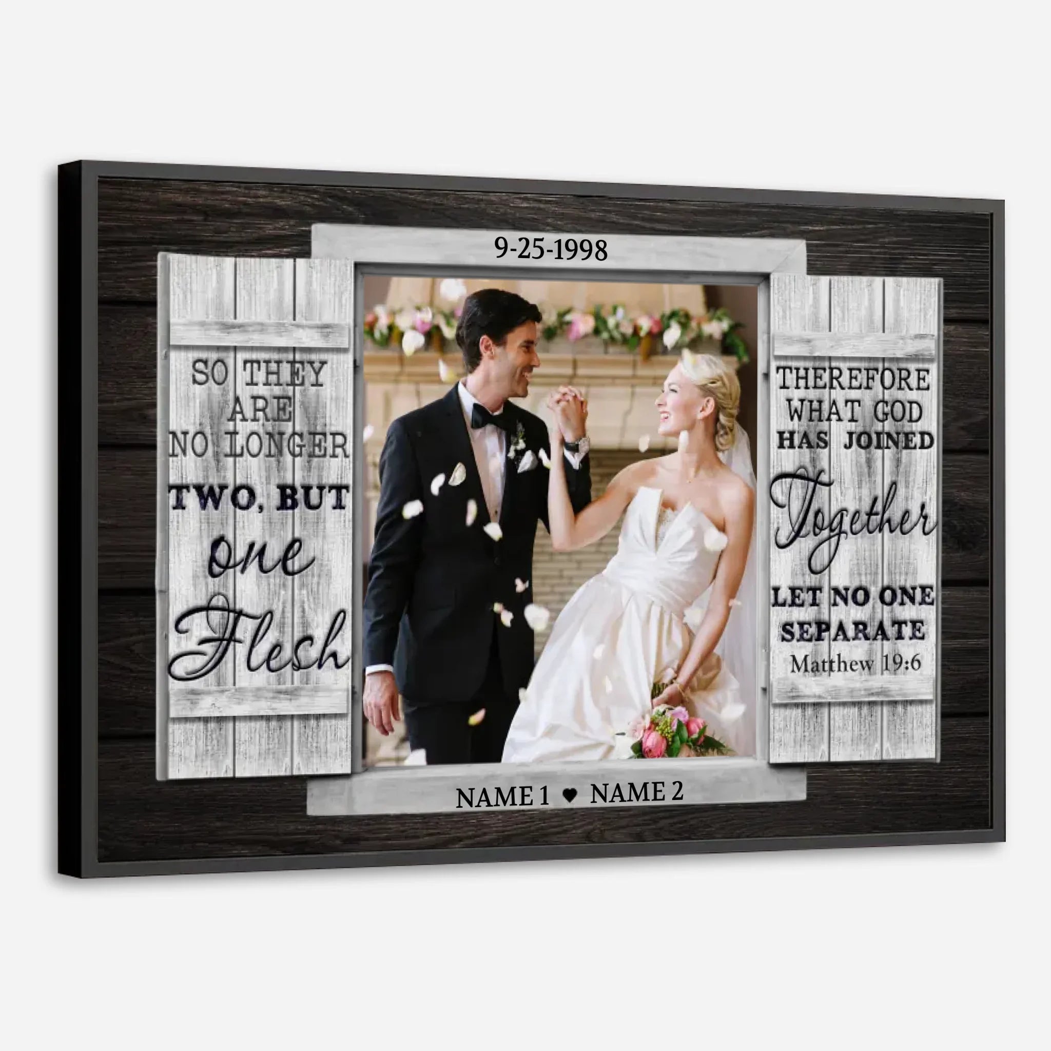 Together in God’s Grace – Personalized Christian Wedding Gift with Your Names and Date - 89Prints