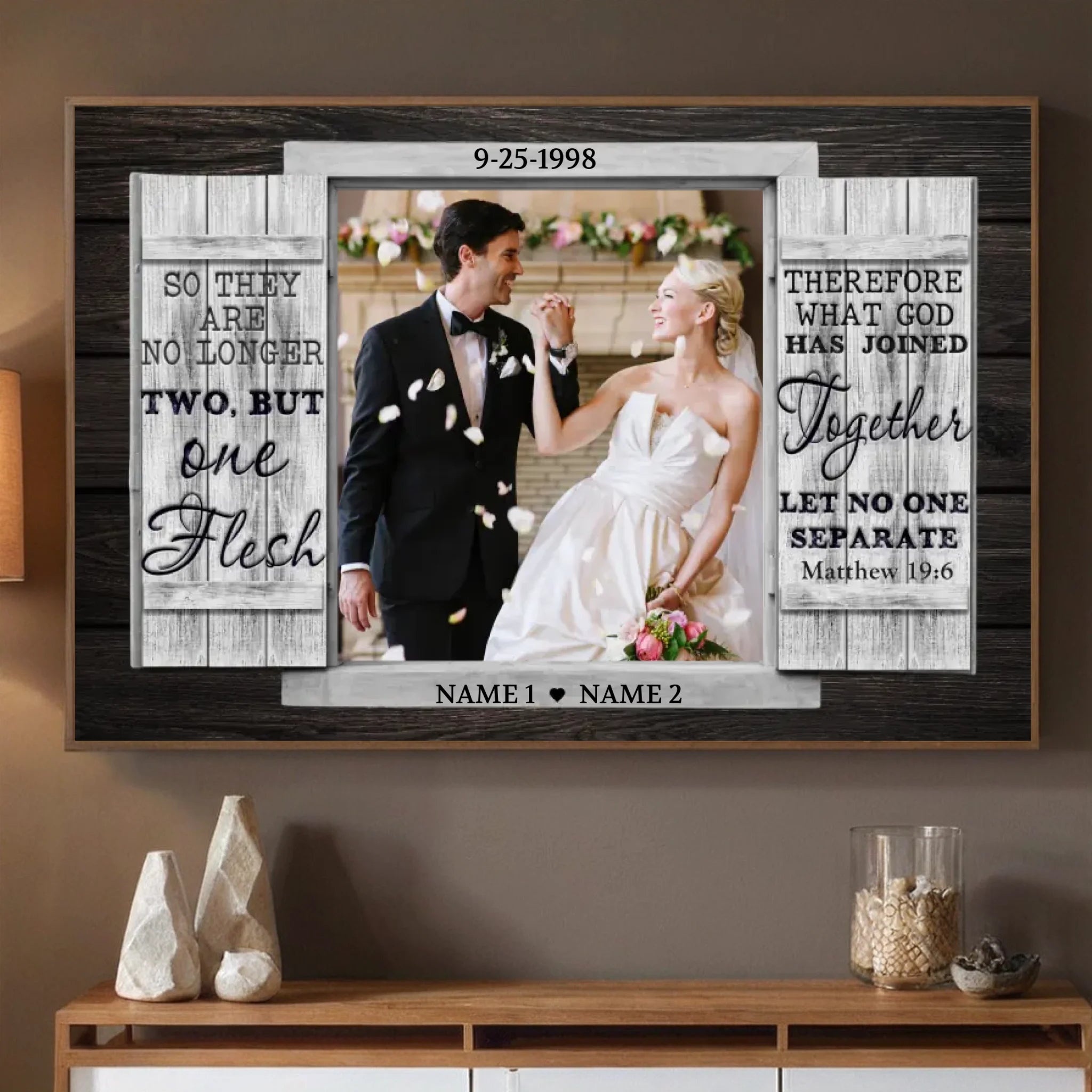 Together in God’s Grace – Personalized Christian Wedding Gift with Your Names and Date - 89Prints