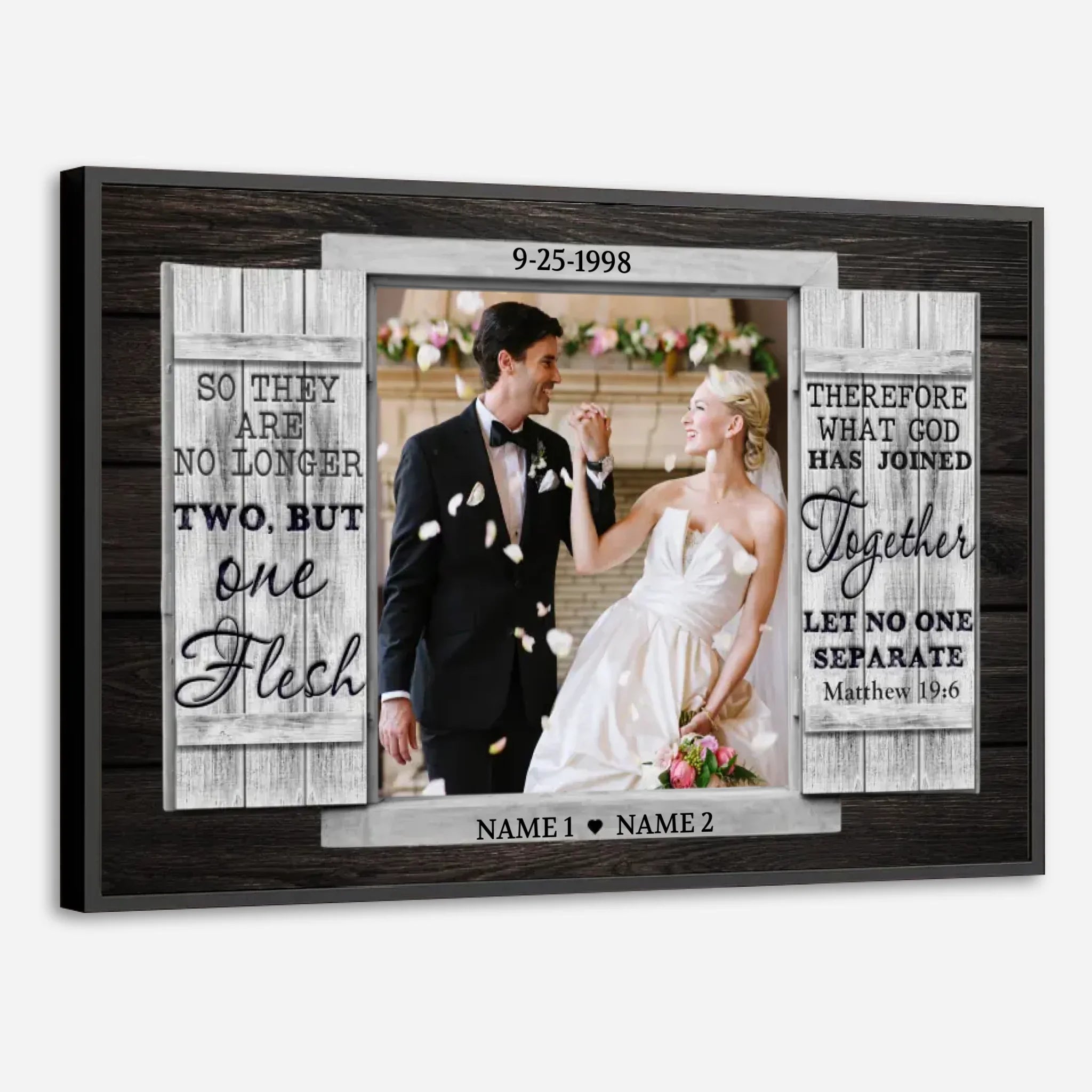 Together in God’s Grace – Personalized Christian Wedding Gift with Your Names and Date - 89Prints