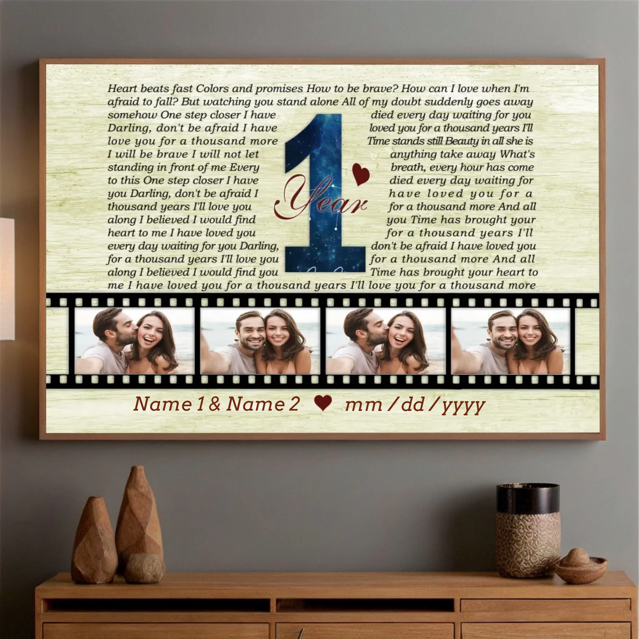 1 Year of Love – A 1 Year Anniversary Photo Gift Inspired by 