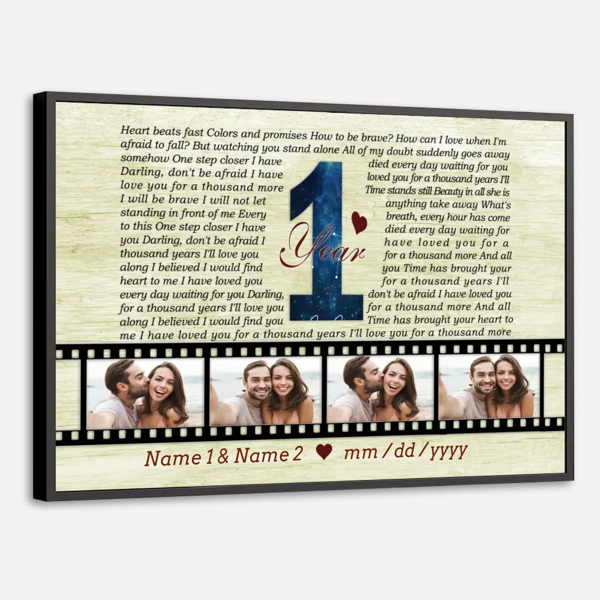 1 Year of Love – A 1 Year Anniversary Photo Gift Inspired by 