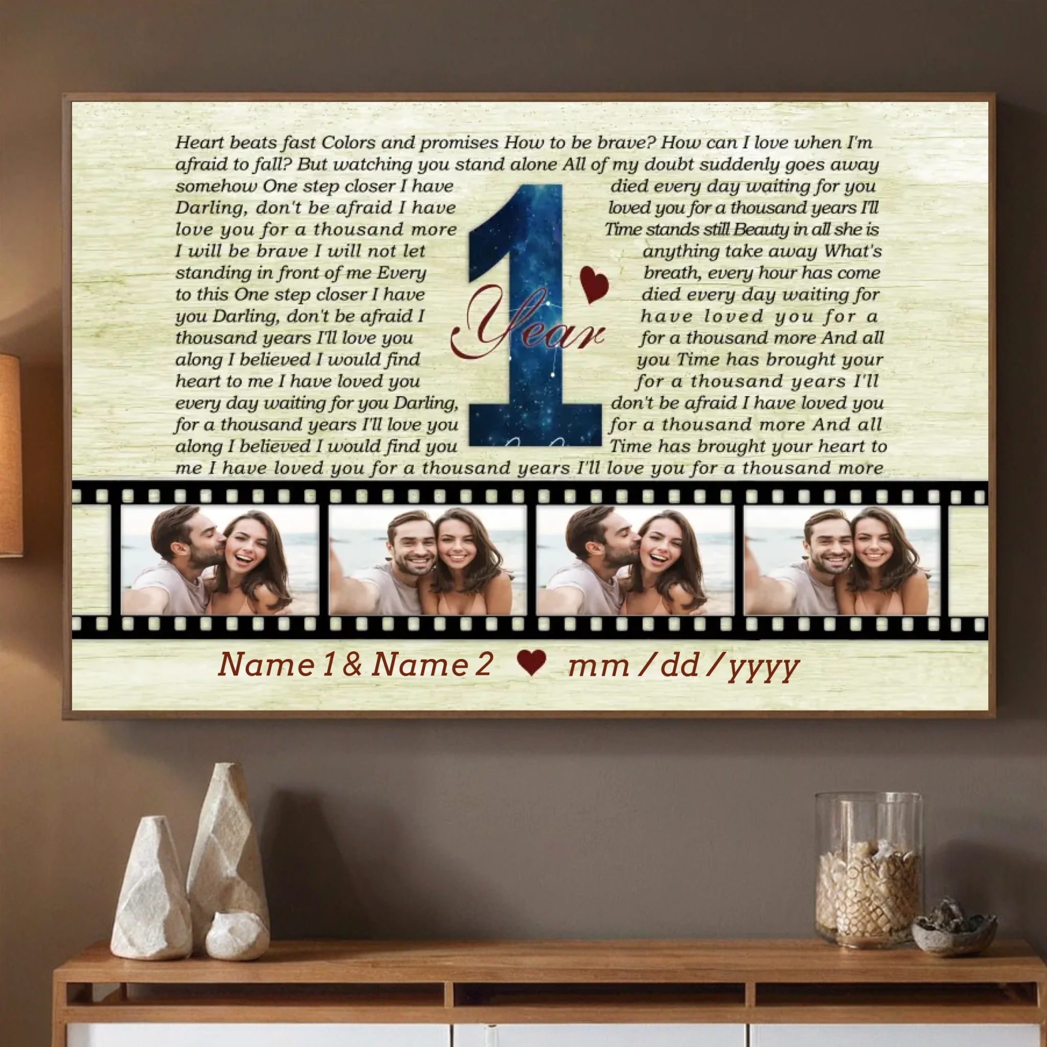 1 Year of Love – A 1 Year Anniversary Photo Gift Inspired by 