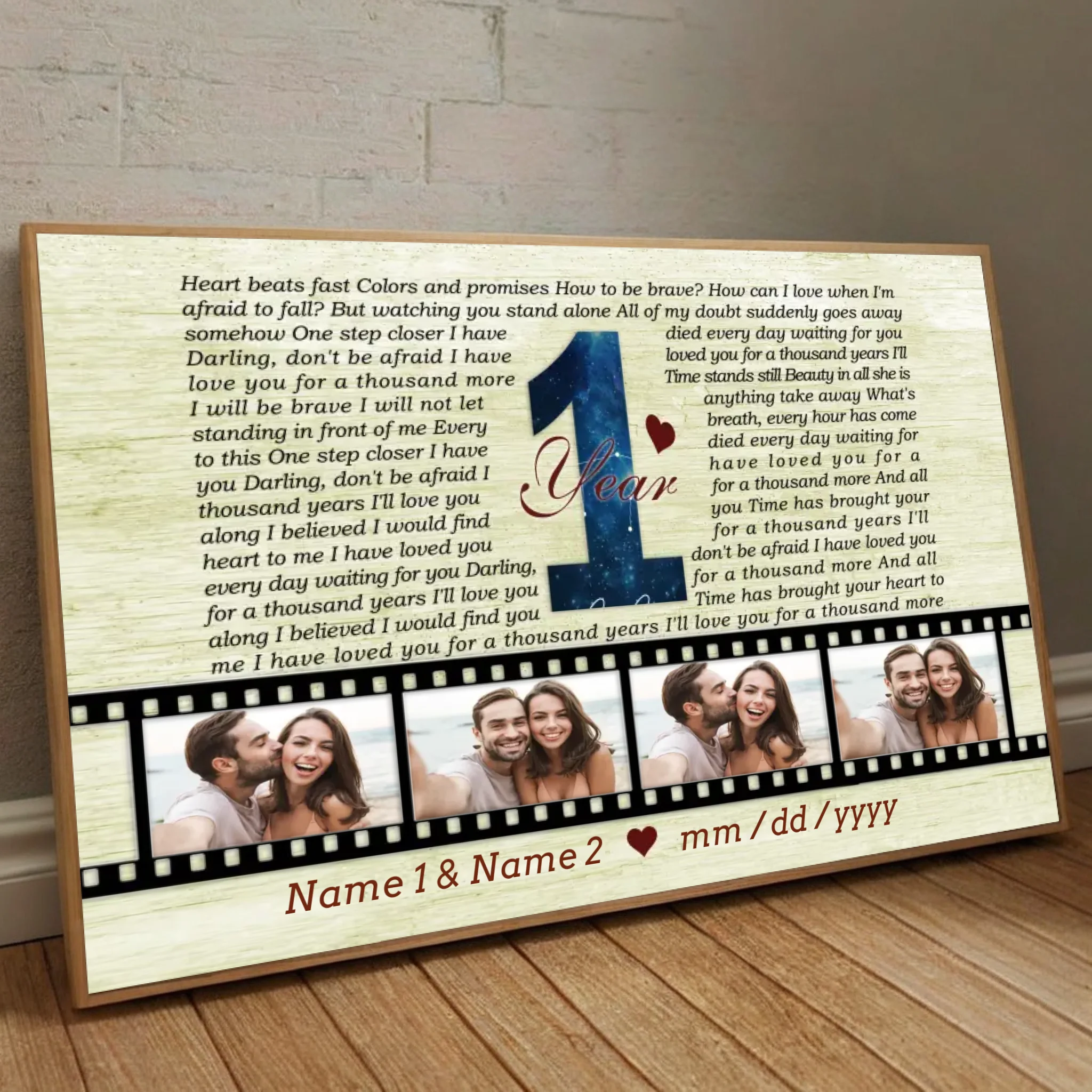 1 Year of Love – A 1 Year Anniversary Photo Gift Inspired by 