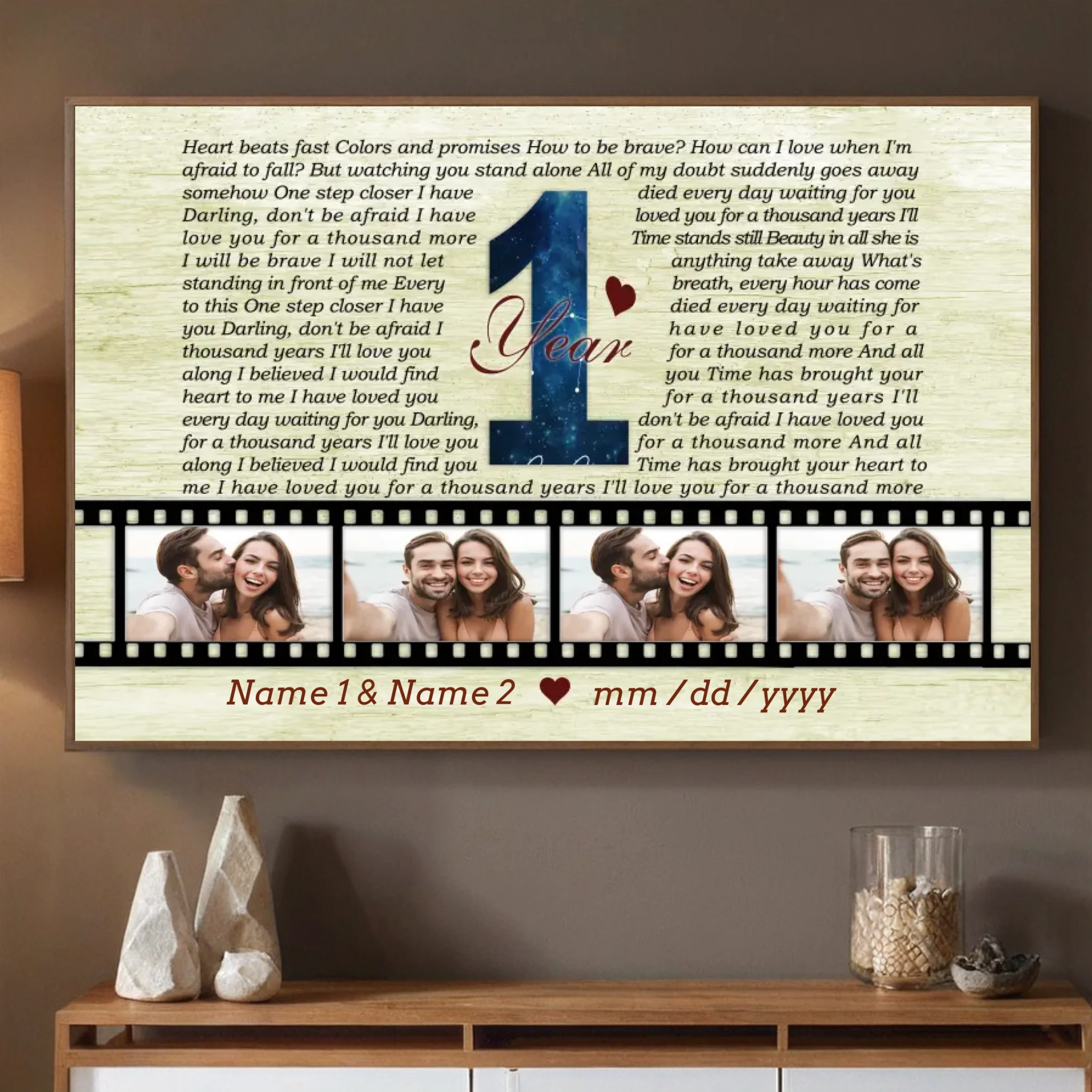 1 Year of Love – A 1 Year Anniversary Photo Gift Inspired by 