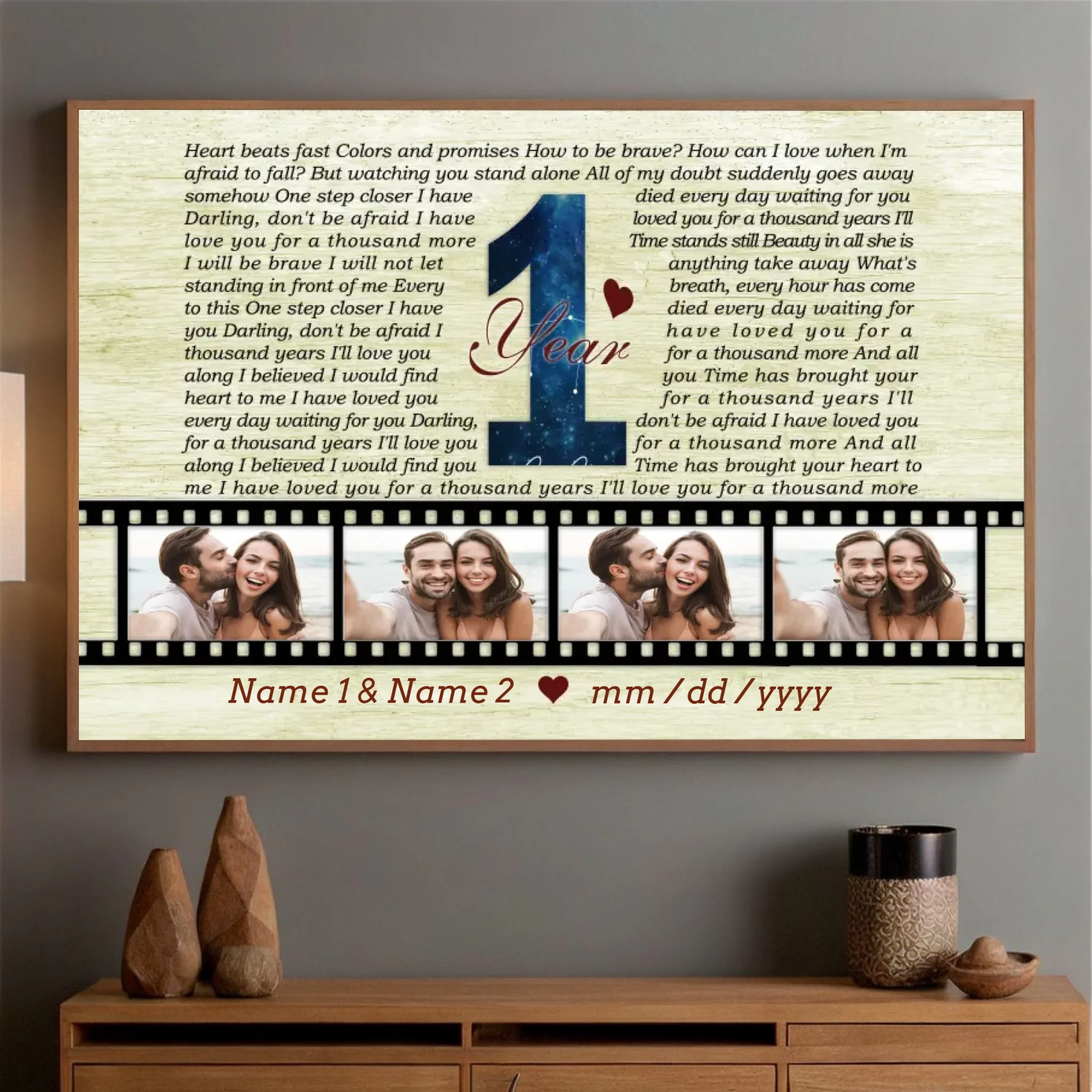 1 Year of Love – A 1 Year Anniversary Photo Gift Inspired by 