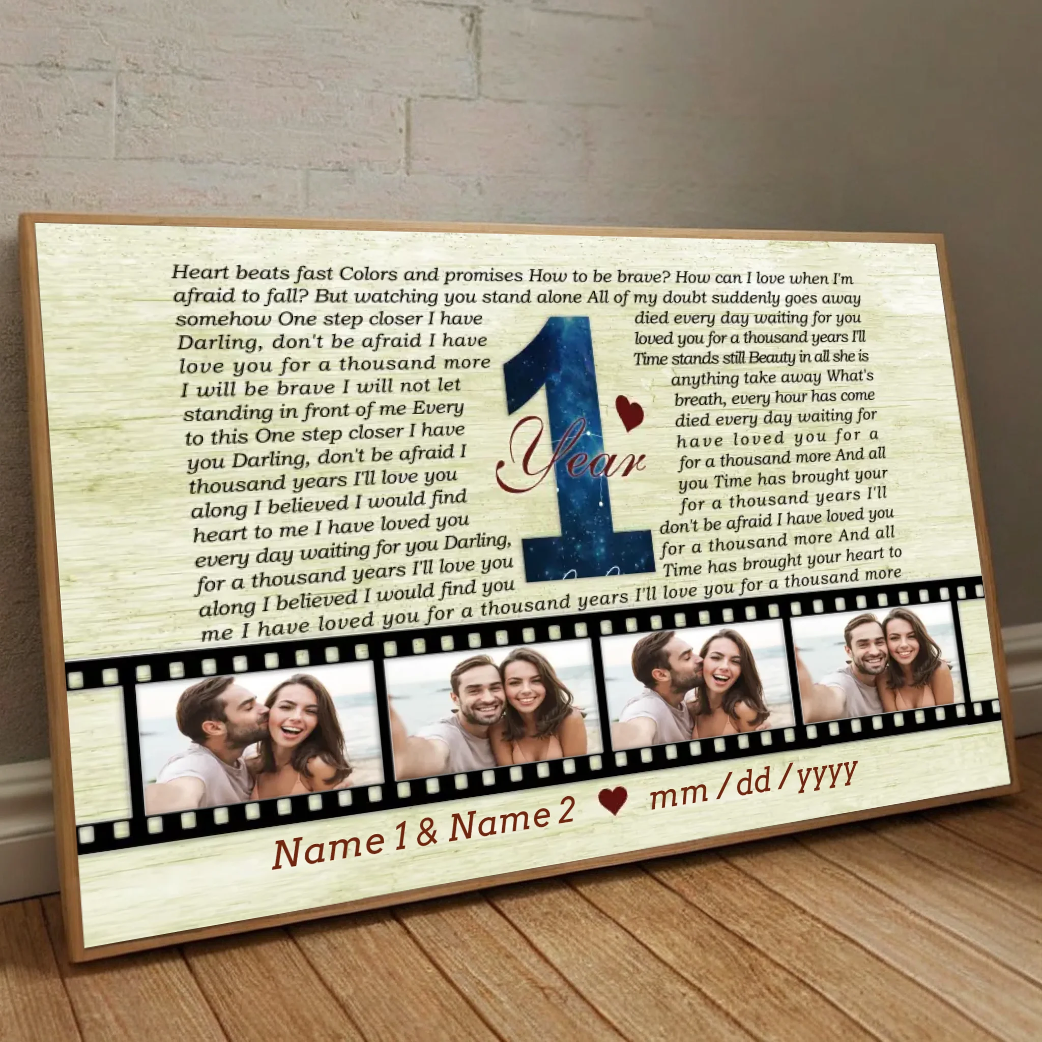 1 Year of Love – A 1 Year Anniversary Photo Gift Inspired by 