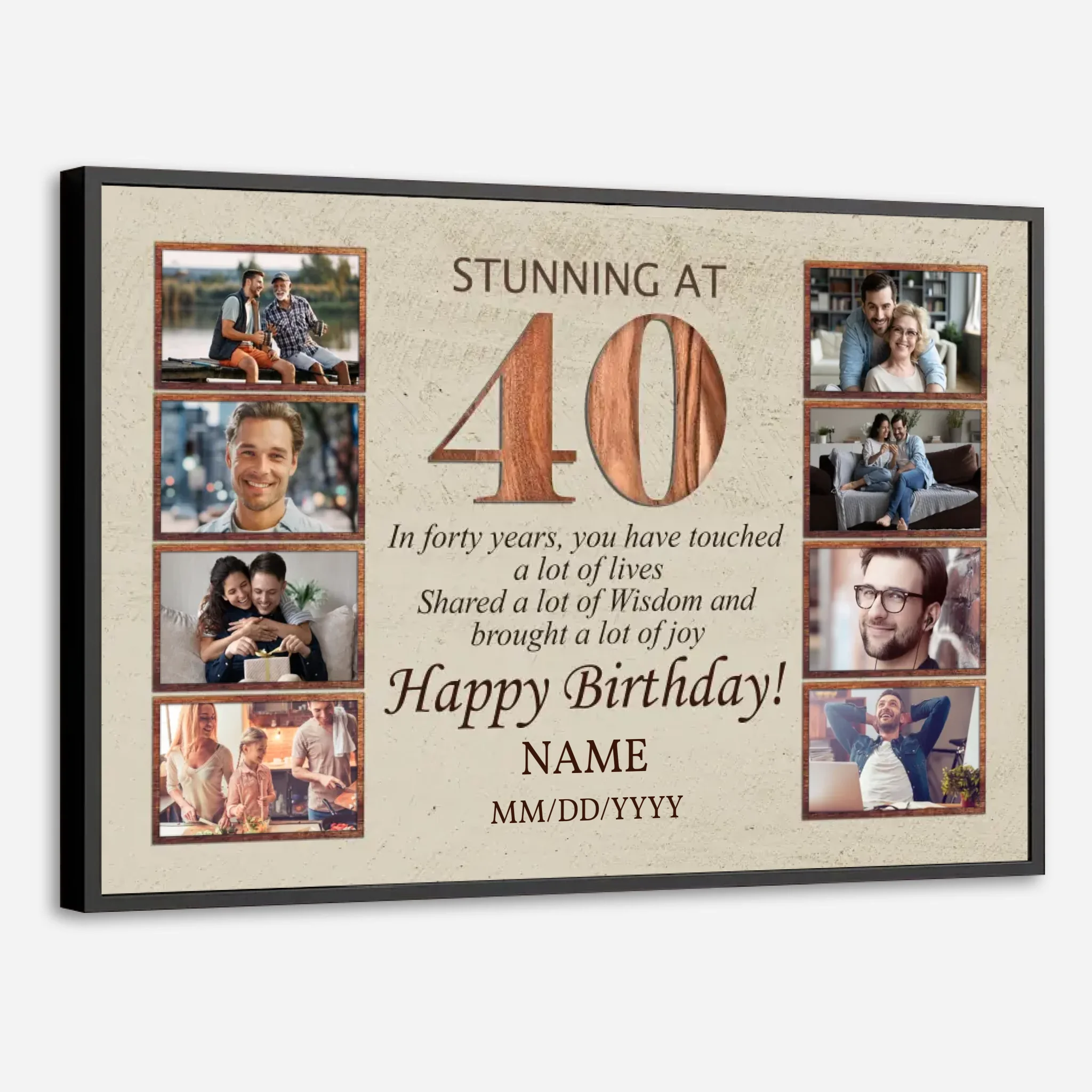 Stunning at 40 – A Personalized 40th Birthday Poster with Photos and Love - 89Prints
