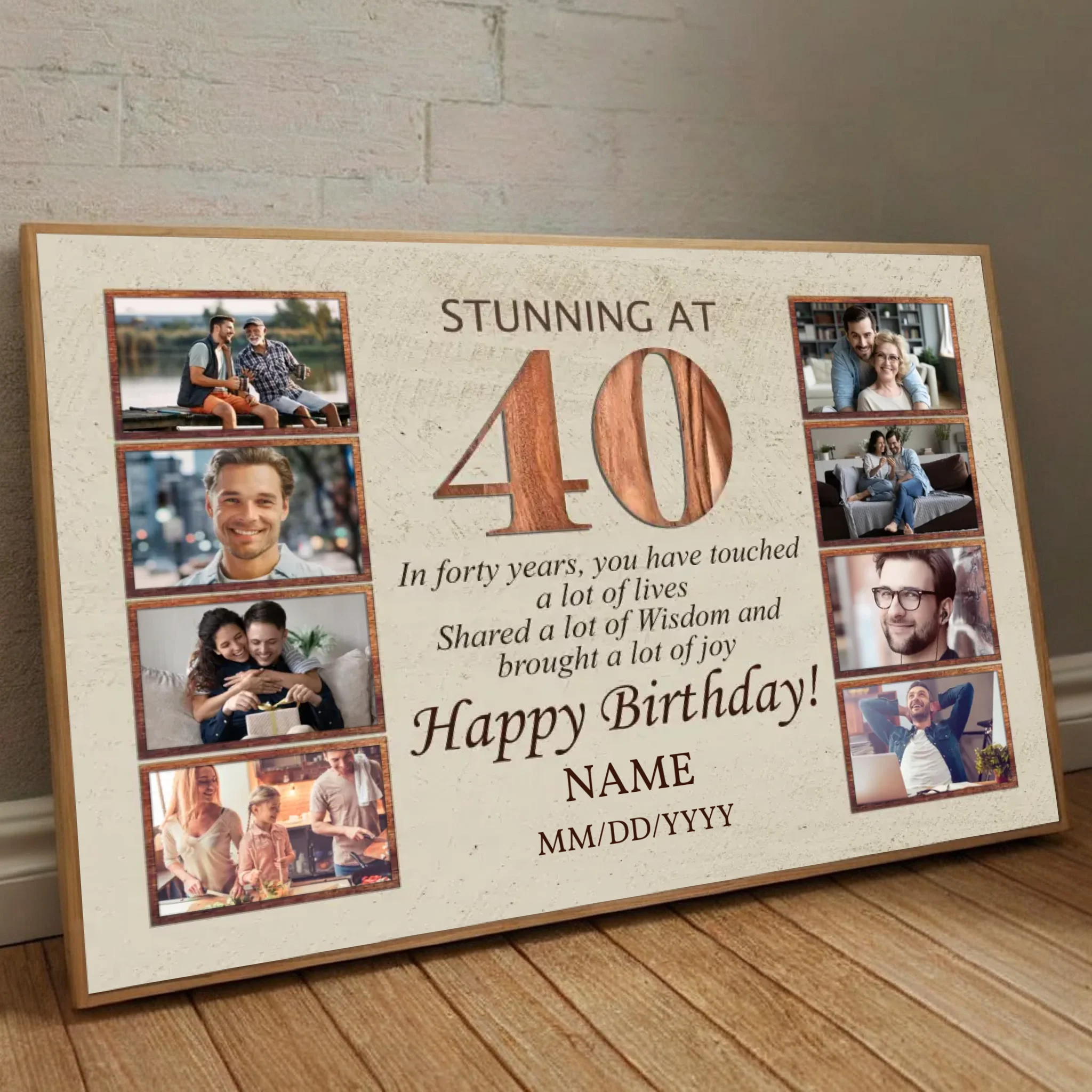 Stunning at 40 – A Personalized 40th Birthday Poster with Photos and Love - 89Prints