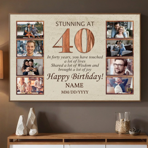 Stunning at 40 – A Personalized 40th Birthday Poster with Photos and Love - 89Prints