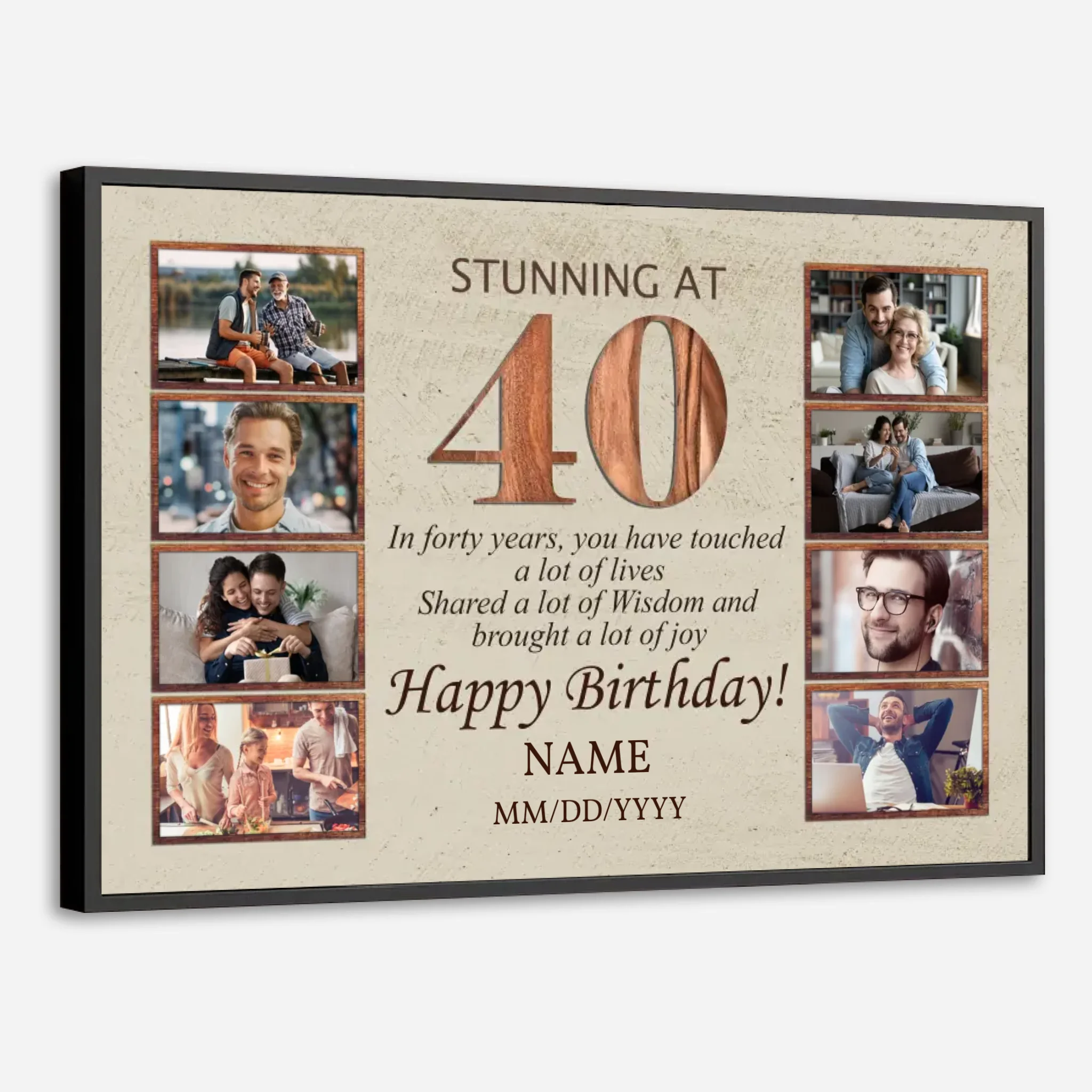 Stunning at 40 – A Personalized 40th Birthday Poster with Photos and Love - 89Prints