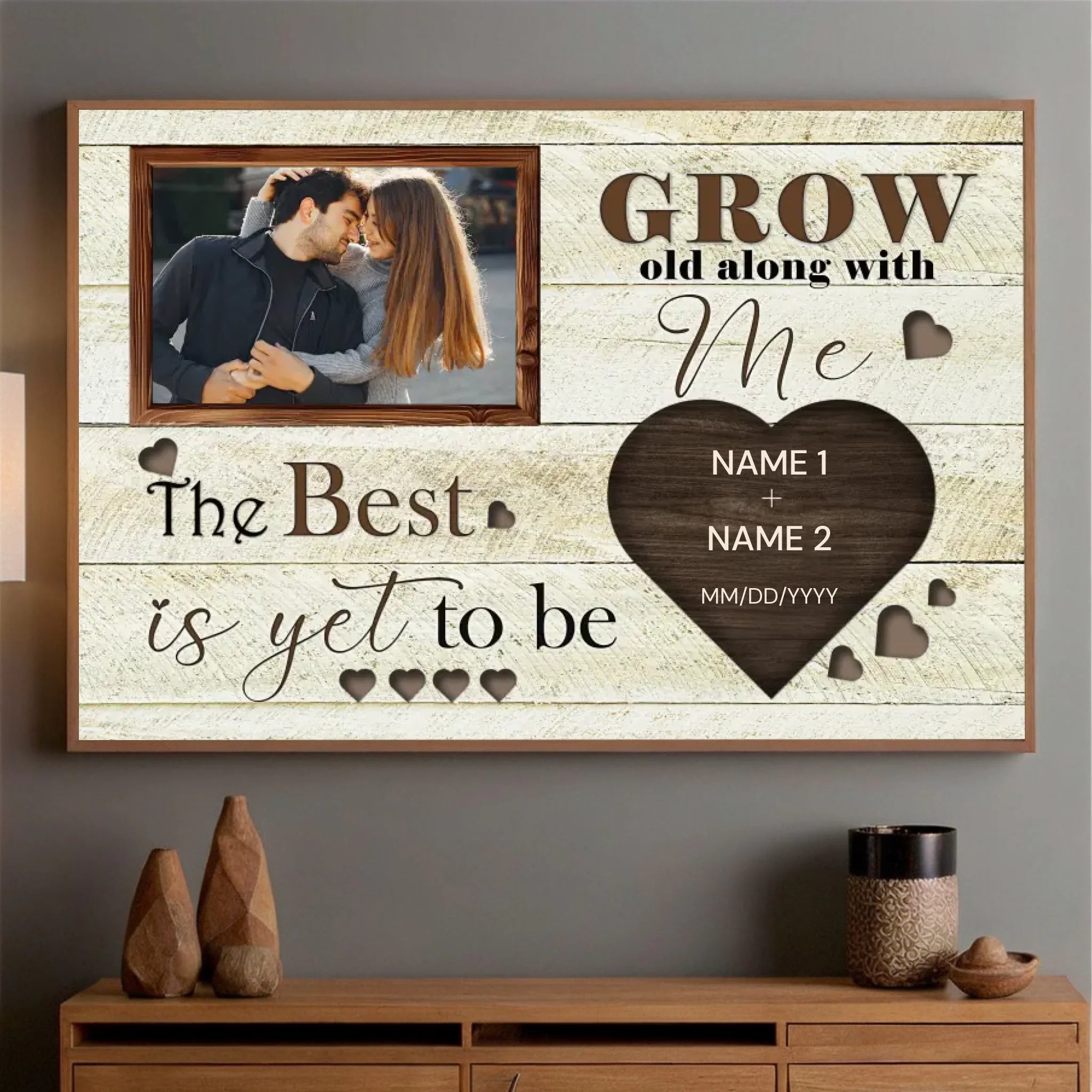 Grow Old with Me – A Custom Romantic Poster with Photos and Names - 89Prints