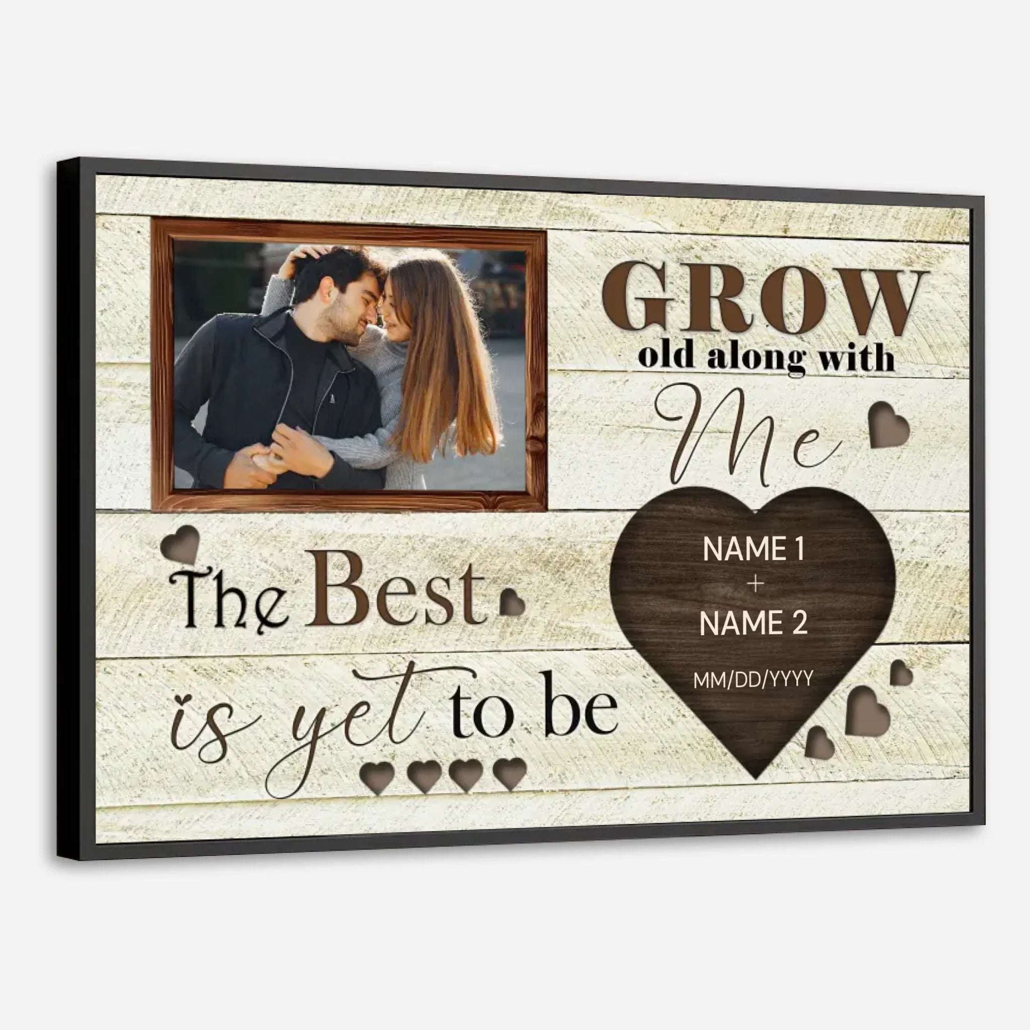 Grow Old with Me – A Custom Romantic Poster with Photos and Names - 89Prints
