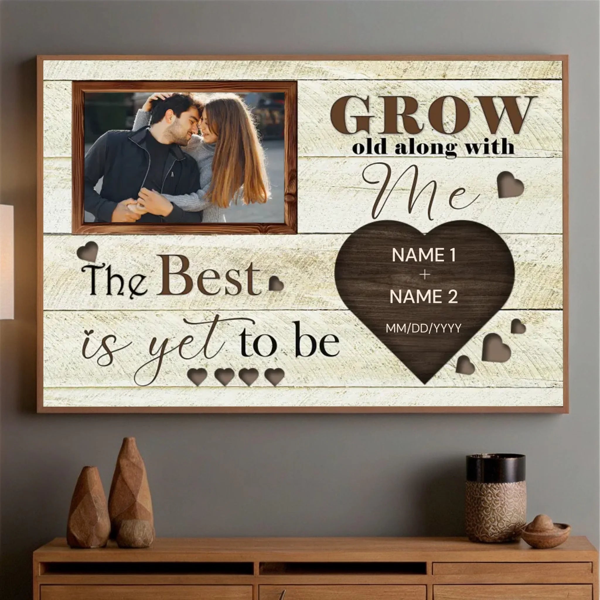 Grow Old with Me – A Custom Romantic Poster with Photos and Names - 89Prints
