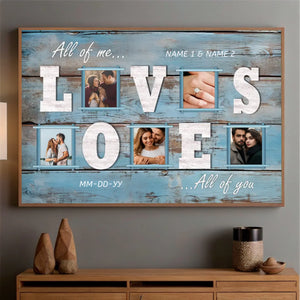 Personalized 5 Photo Collage Poster – A Custom Couple's Gift with Names and Date - 89Prints