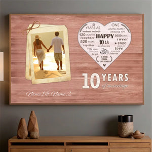 10 Years of Marriage – A Custom Anniversary Poster with Photos and Names - 89Prints