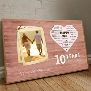 10 Years of Marriage – A Custom Anniversary Poster with Photos and Names - 89Prints