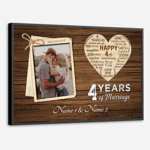A Journey of 4 Years – Personalized Anniversary Poster for Couples - 89Prints
