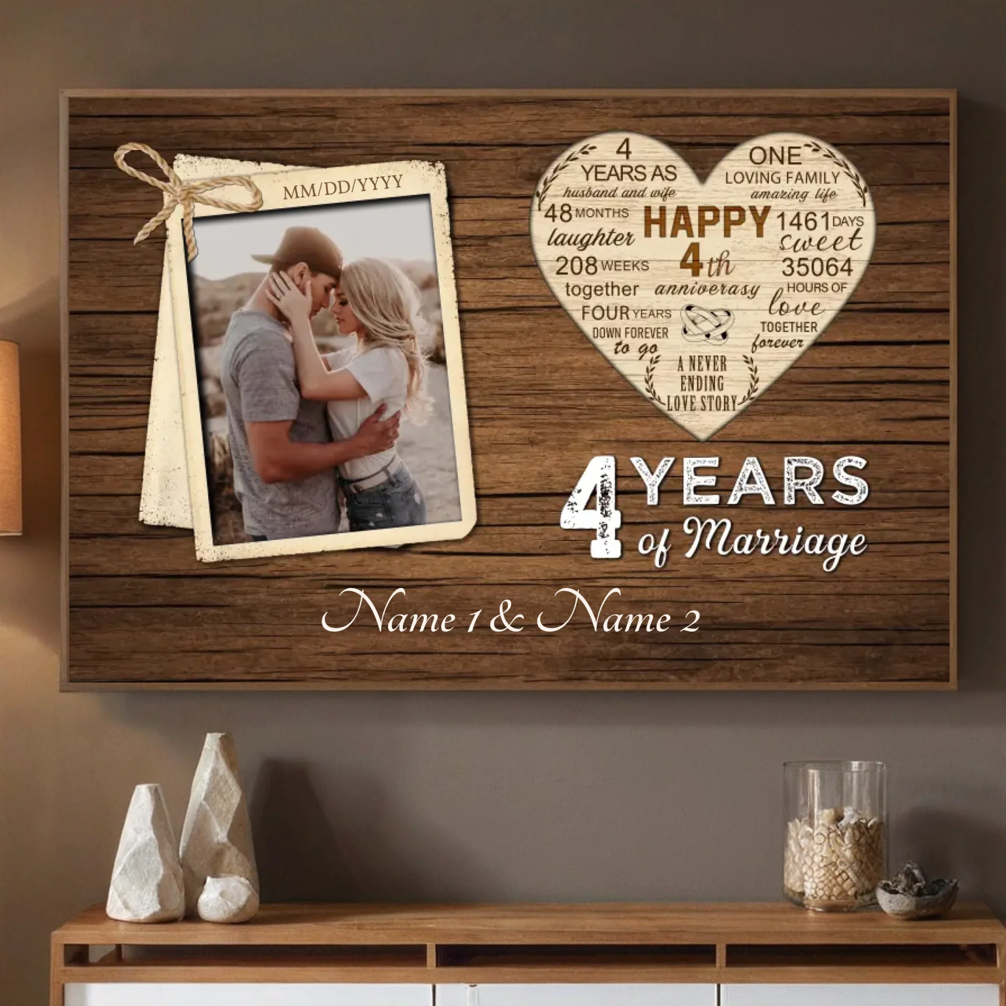 A Journey of 4 Years – Personalized Anniversary Poster for Couples - 89Prints