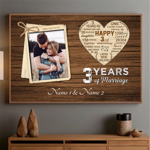 3 Years Together – A Personalized 3rd Anniversary Poster with Photos - 89Prints