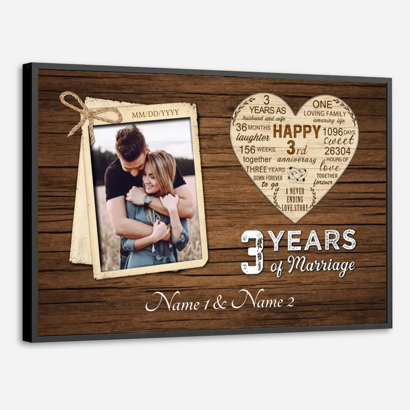 3 Years Together – A Personalized 3rd Anniversary Poster with Photos - 89Prints