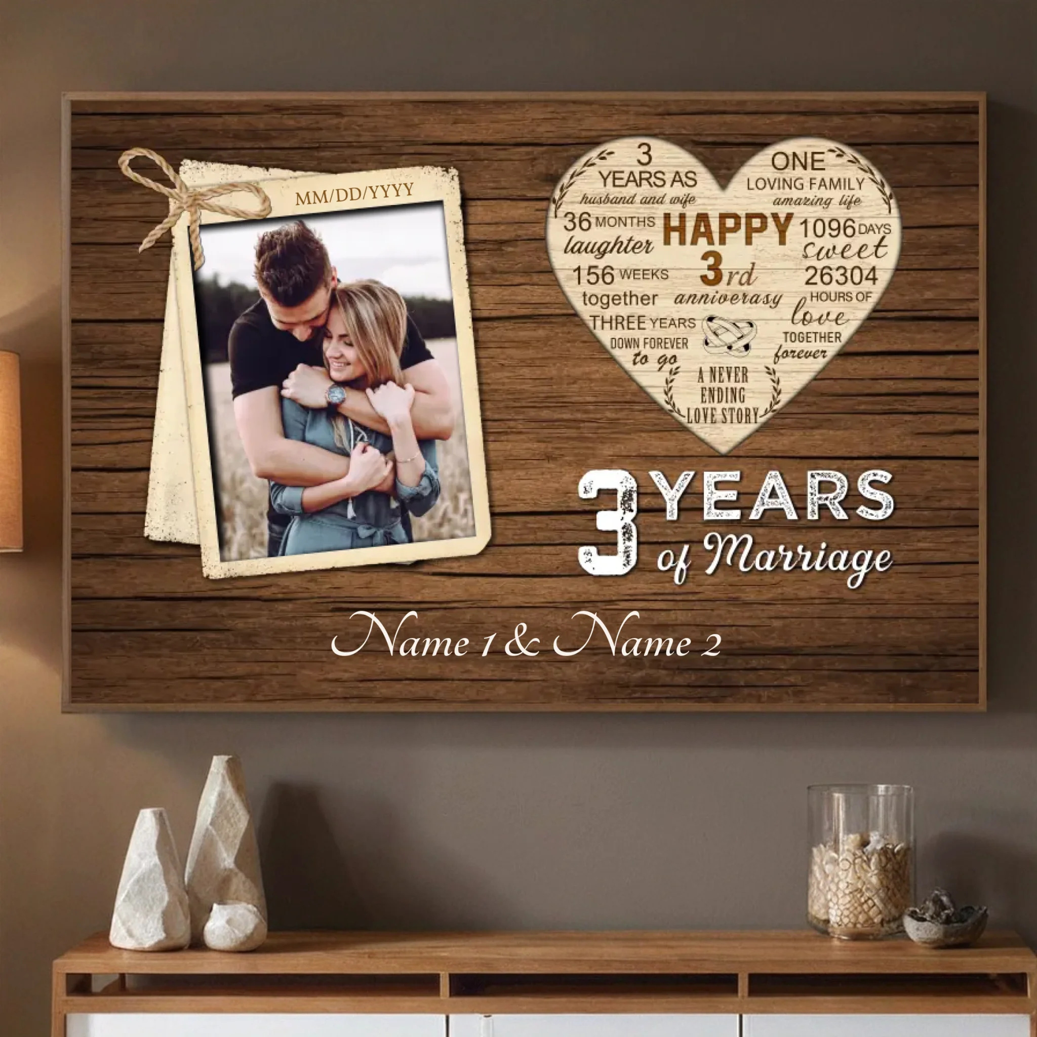 3 Years Together – A Personalized 3rd Anniversary Poster with Photos - 89Prints