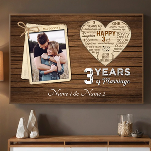 3 Years Together – A Personalized 3rd Anniversary Poster with Photos - 89Prints