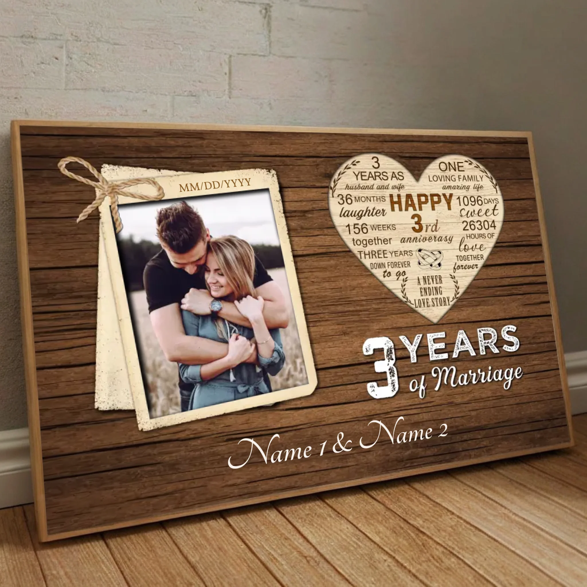 3 Years Together – A Personalized 3rd Anniversary Poster with Photos - 89Prints