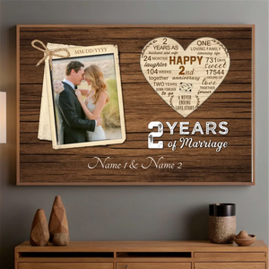 Custom 2 Year Anniversary Art – A Beautiful Memory Keepsake - 89Prints