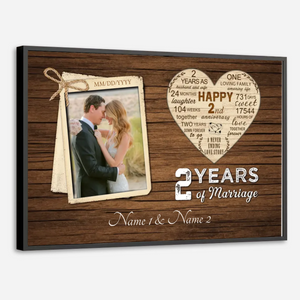 Custom 2 Year Anniversary Art – A Beautiful Memory Keepsake - 89Prints