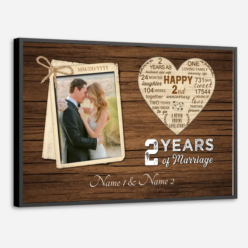 Custom 2 Year Anniversary Art – A Beautiful Memory Keepsake - 89Prints