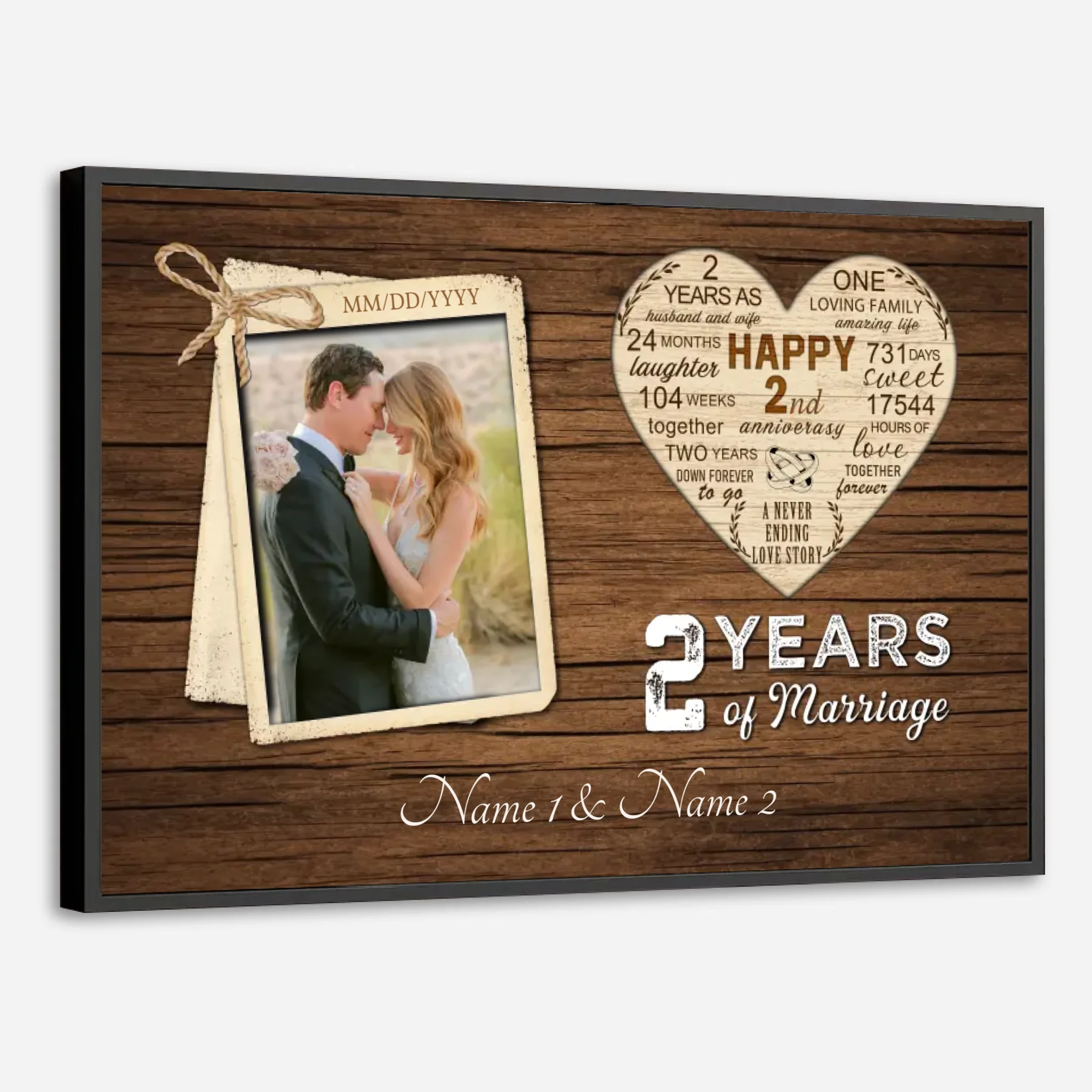 Custom 2 Year Anniversary Art – A Beautiful Memory Keepsake - 89Prints