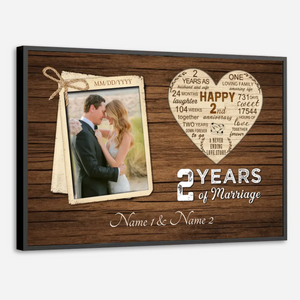 Custom 2 Year Anniversary Art – A Beautiful Memory Keepsake - 89Prints