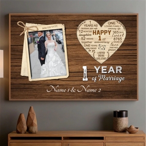 One Year of Love – A Custom 1st Anniversary Gift with Heart - 89Prints