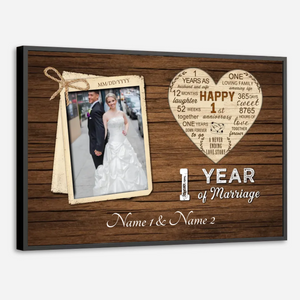 One Year of Love – A Custom 1st Anniversary Gift with Heart - 89Prints