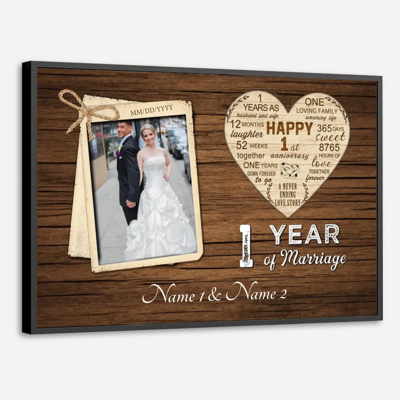 One Year of Love – A Custom 1st Anniversary Gift with Heart - 89Prints