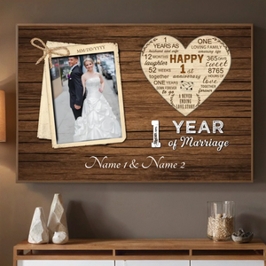 One Year of Love – A Custom 1st Anniversary Gift with Heart - 89Prints