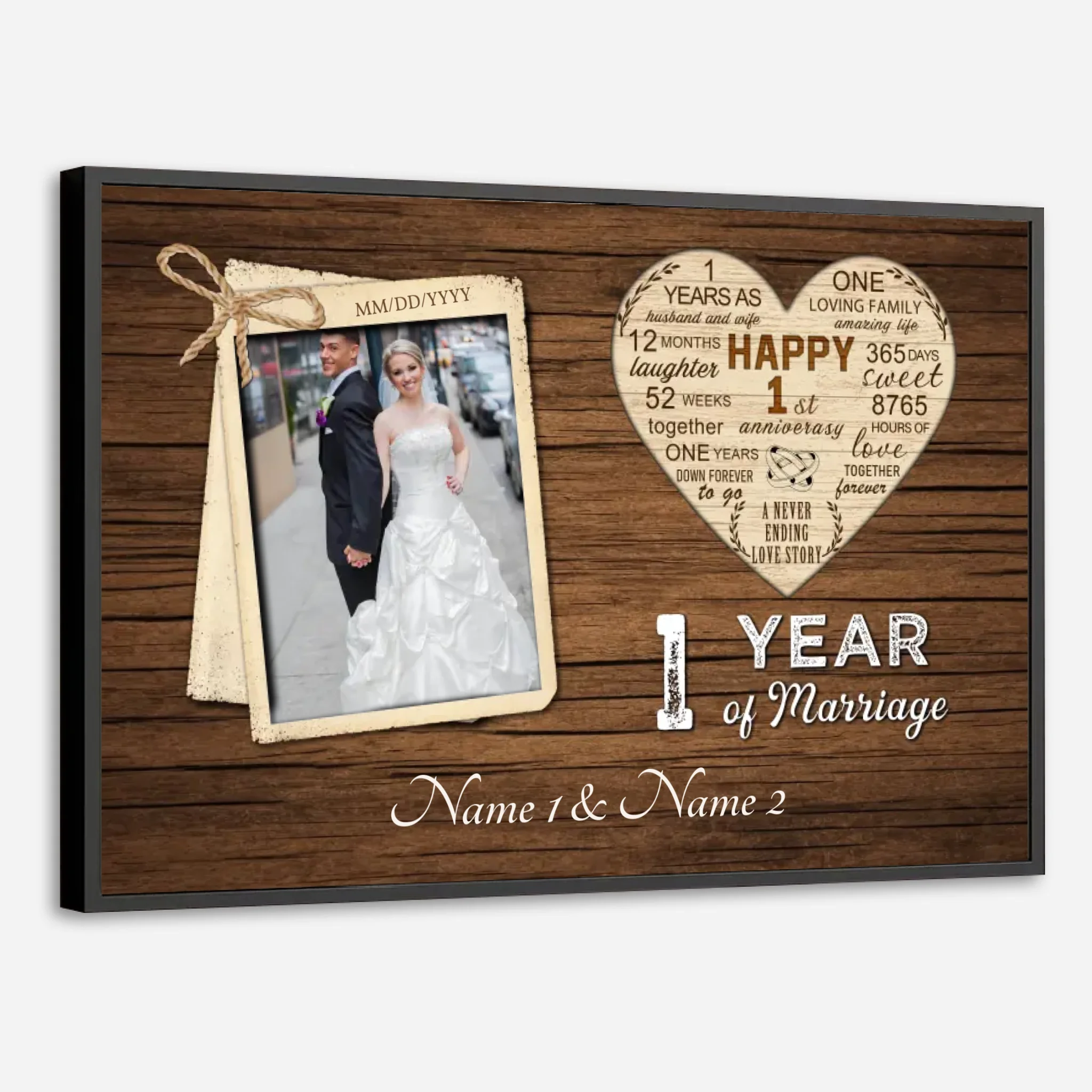 One Year of Love – A Custom 1st Anniversary Gift with Heart - 89Prints