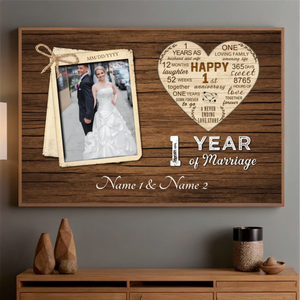 One Year of Love – A Custom 1st Anniversary Gift with Heart - 89Prints